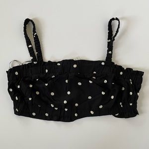 H&M Black and White Polka Dot Crop Top